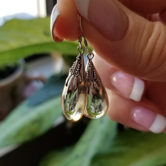 Last 1! Sterling silver lemon drop quartz earrings - Picture 3 of 8